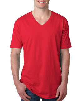 Next Level Mens Short Sleeve V-Neck Tee N3200 | Red - Front