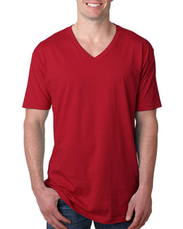 Next Level Mens Short Sleeve V-Neck Tee N3200 | Cardinal - Front