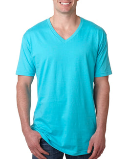 Next Level Mens Short Sleeve V-Neck Tee N3200 | Tahiti Blue - Front