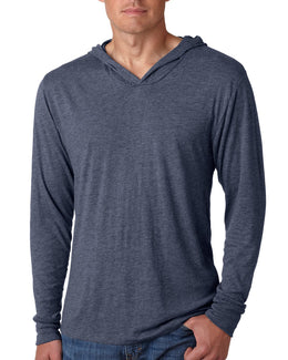 Next Level Unisex Triblend Long Sleeve Hoodie N6021 | Indigo - Front