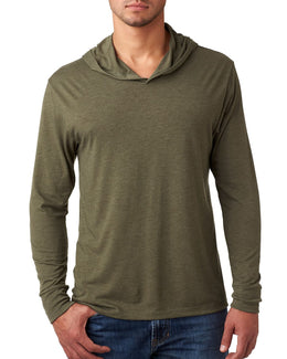 Next Level Unisex Triblend Long Sleeve Hoodie N6021 | Military Green - Front