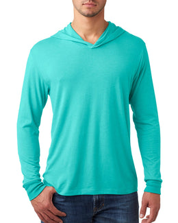 Next Level Unisex Triblend Long Sleeve Hoodie N6021 | Tahiti Blue - Front