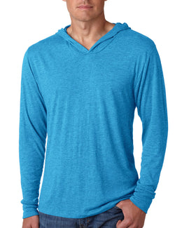 Next Level Unisex Triblend Long Sleeve Hoodie N6021 | Vin Turquoise - Front