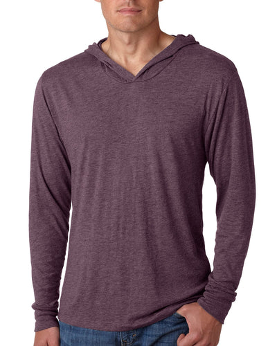 Next Level Unisex Triblend Long Sleeve Hoodie N6021 | Vintage Purple - Front