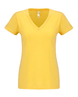 Next Level Ladies Sueded V-Neck Tee N6480 | Banana Cream - Front