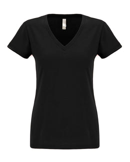 Next Level Ladies Sueded V-Neck Tee N6480 | Black - Front