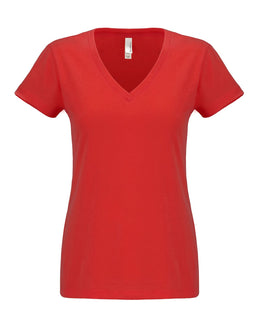 Next Level Ladies Sueded V-Neck Tee N6480 | Red - Front
