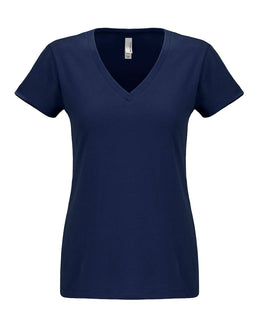 Next Level Ladies Sueded V-Neck Tee N6480 | Midnight Navy - Front