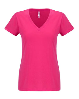 Next Level Ladies Sueded V-Neck Tee N6480 | Raspberry - Front