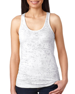 Next Level Ladies Burnout Racerback Tank N6533 | White - Front