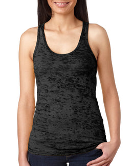 Next Level Ladies Burnout Racerback Tank N6533 | Black - Front