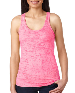 Next Level Ladies Burnout Racerback Tank N6533 | Neon Pink - Front