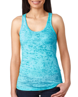 Next Level Ladies Burnout Racerback Tank N6533 | Tahiti Blue - Front