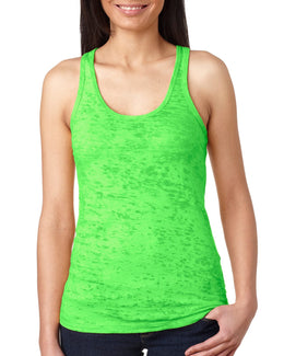 Next Level Ladies Burnout Racerback Tank N6533 | Neon Green - Front