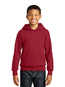 Hanes Youth Hooded Sweatshirt P473 | Heather Blue - Front