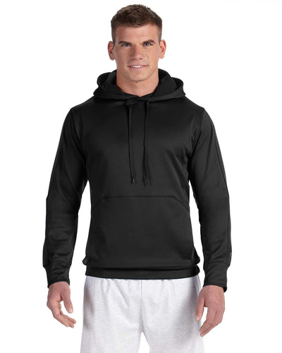 Champion Adult Performance Fleece Pullover Hood S220 | Black/ Black - Front