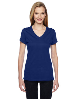 Fruit of the Loom Ladies 100% Sofspun V-Neck T-Shirt SFJVR | Admiral Blue - Front