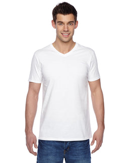 Fruit of the Loom 100% Sofspun Cotton V-Neck T-Shirt SFVR | White - Front
