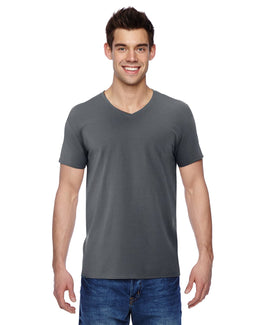 Fruit of the Loom 100% Sofspun Cotton V-Neck T-Shirt SFVR | Charcoal Grey - Front