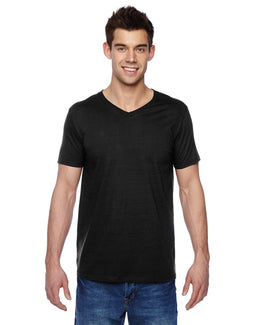 Fruit of the Loom 100% Sofspun Cotton V-Neck T-Shirt SFVR | Black - Front