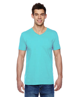 Fruit of the Loom 100% Sofspun Cotton V-Neck T-Shirt SFVR | Scuba Blue - Front