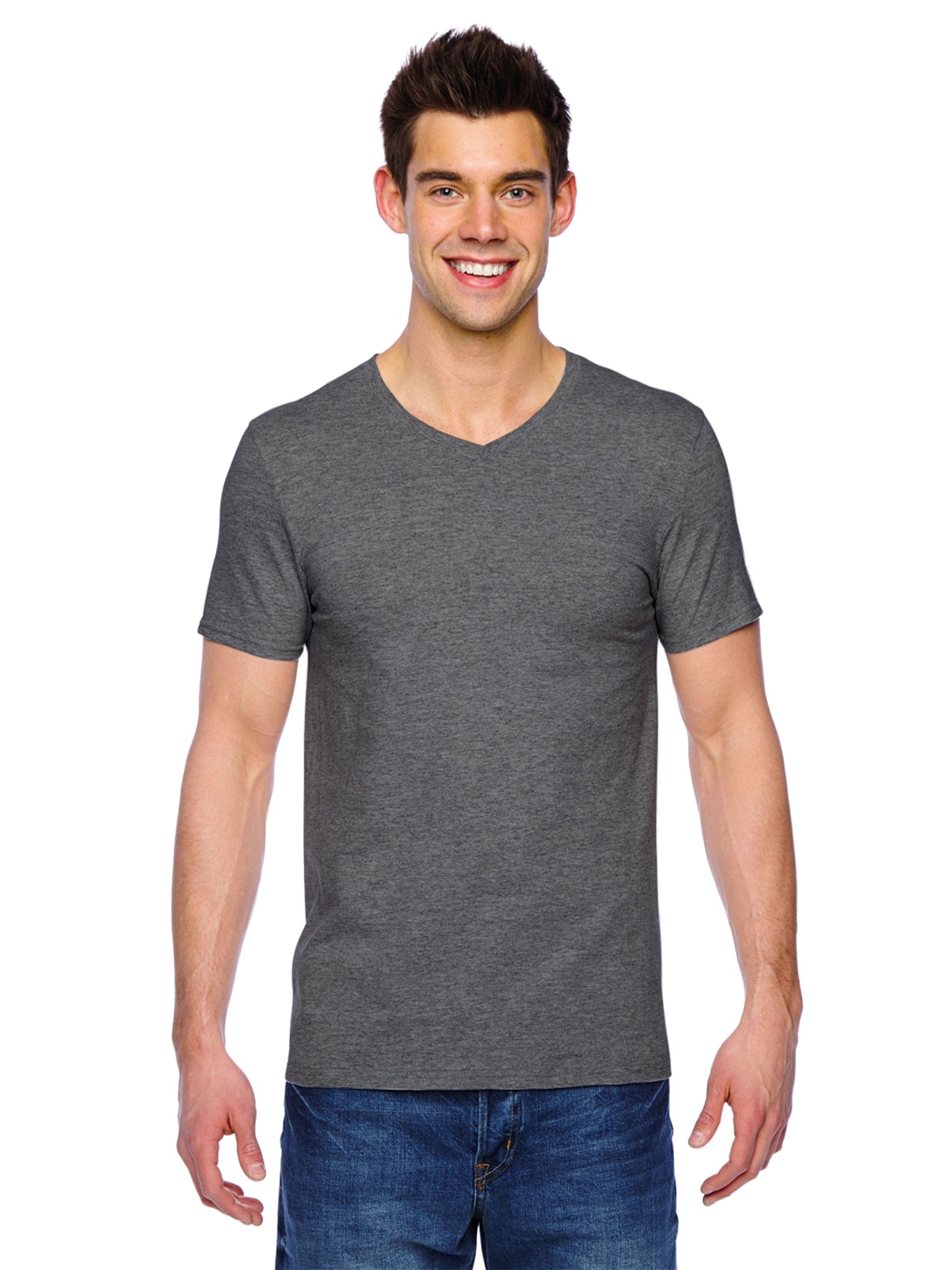 V-neck t-shirt in 100% cotton - White