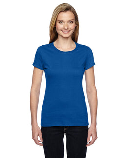 Fruit of the Loom Ladies 100% Sofspun Cotton Junior Crew T-Shirt SSFJR | Royal - Front