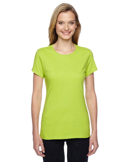 Fruit of the Loom Ladies 100% Sofspun Cotton Junior Crew T-Shirt SSFJR | Citrus Green - Front