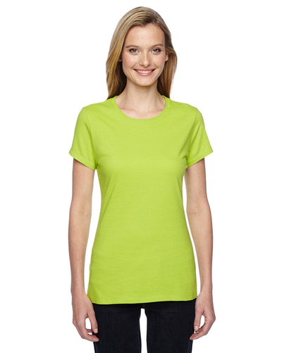Fruit of the Loom Ladies 100% Sofspun Cotton Junior Crew T-Shirt SSFJR | Citrus Green - Front