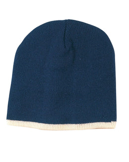 Big Accessories Knit Cap TNT | Navy/ Cream - Front