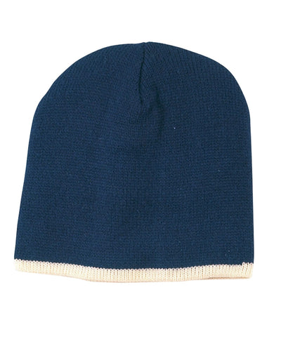 Big Accessories Knit Cap TNT | Navy/ Cream - Front