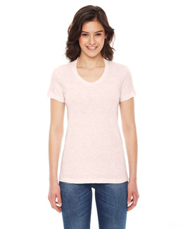 American Apparel Ladies Triblend Short Sleeve Track T-Shirt | Tri Creole Pink