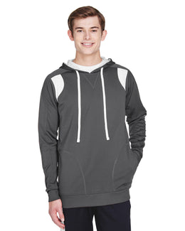 Team 365 Mens Elite Performance Hoodie TT30 | Sp Graphite/ Wht - Front