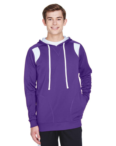Team 365 Mens Elite Performance Hoodie TT30 | Sp Purple/ White - Front