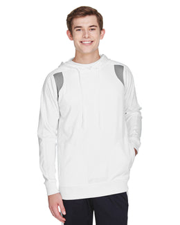 Team 365 Mens Elite Performance Hoodie TT30 | White/ Sp Grpht - Front