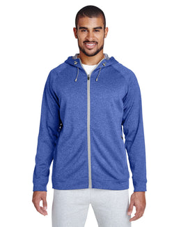 Team 365 Mens Excel Melange Performance Fleece Jacket TT38 | Sp Ry Ht/ Sp Sil - Front