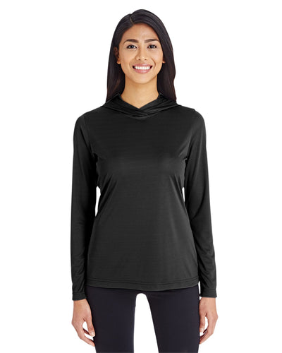 Team 365 Ladies Zone Performance Hoodie TT41W | Black - Front
