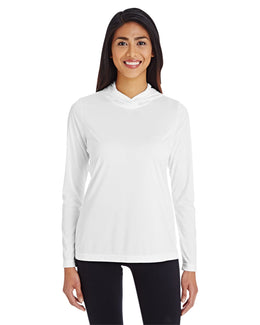 Team 365 Ladies Zone Performance Hoodie TT41W | White - Front