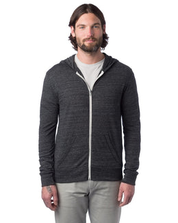 Alternative Unisex Eco-Jersey Zip Hoodie AA1970 | Eco Black - Front