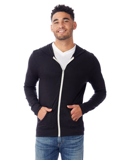 Alternative Unisex Eco-Jersey Zip Hoodie AA1970 | Eco Tr Black - Front