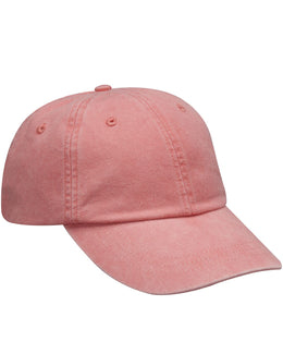 Adams Low-Profile Washed Pigment-Dyed Cap AD969 | Coral - Front