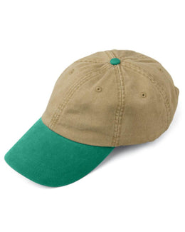 Adams Low-Profile Washed Pigment-Dyed Cap AD969 | Khaki/ Aqua - Front