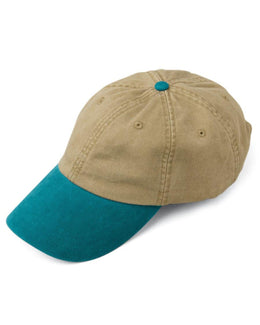 Adams Low-Profile Washed Pigment-Dyed Cap AD969 | Khaki/ Teal - Front