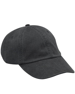 Adams Low-Profile Washed Pigment-Dyed Cap AD969 | Black - Front