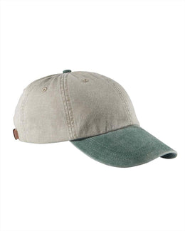 Adams Low-Profile Washed Pigment-Dyed Cap AD969 | Stone/ Forest - Front