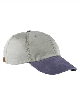 Adams Low-Profile Washed Pigment-Dyed Cap AD969 | Stone/ Navy - Front