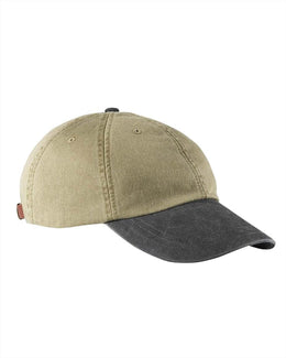 Adams Low-Profile Washed Pigment-Dyed Cap AD969 | Khaki/ Black - Front