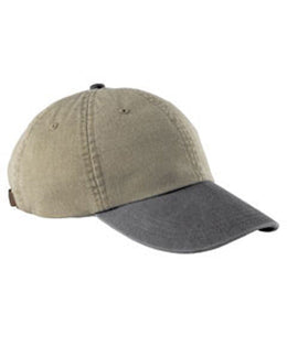 Adams Low-Profile Washed Pigment-Dyed Cap AD969 | Khaki/ Charcoal - Front