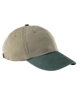 Adams Low-Profile Washed Pigment-Dyed Cap AD969 | Khaki/ Forest - Front