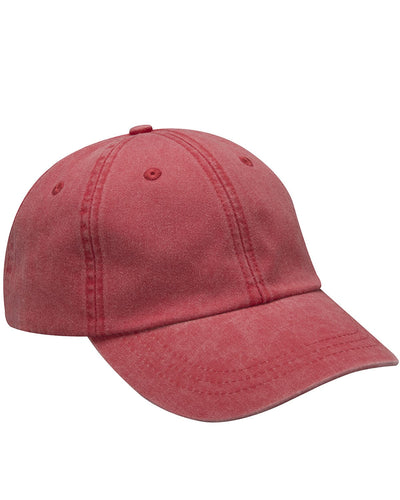 Adams Low-Profile Washed Pigment-Dyed Cap AD969 | Red - Front
